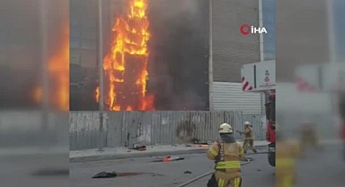 6 Katlı İş Yerinde Korkutan Yangın 