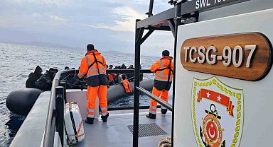 Ayvalık açıklarında 59 düzensiz göçmen kurtarıldı