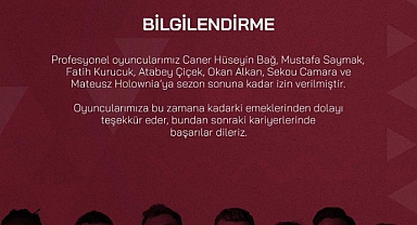  Bandırmaspor'da, 7 Futbolcu Kadro Dışı