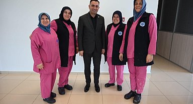 Biga Belediye Başkanı Bülent Erdoğan, belediye personeliyle bayramlaştı