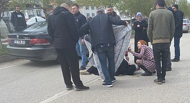 Bisikletli kadın ölümden döndü