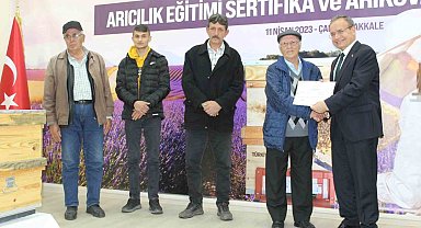 Çan'da üreticiler arı kovanı ve organik lavanta fidanı ile desteklendi
