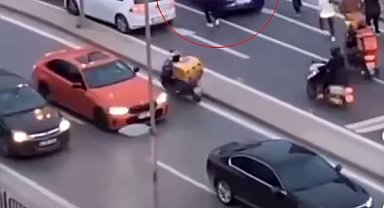 Film sahnelerini aratmayan kovalamaca: kaza yapıp kaçmaya çalıştı, o anlar kamerada