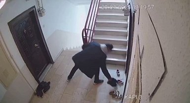 İstanbul'da bayram arifesinde hırsızlık kamerada: Askıdaki çamaşırları ve kapıdaki ayakkabıları çaldılar