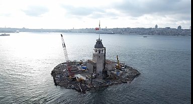 Kız Kulesi'nin çevresindeki iskeleler kaldırıldı