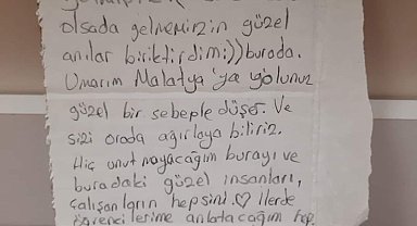 Memleketine dönen depremzededen duygulandıran not