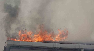 Pendik'te 3 katlı iki binanın çatısı alevlere teslim oldu