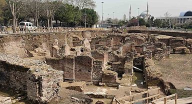 Saraçhane Arkeoloji Parkı'nda Roma dönemine ait heykel bulundu