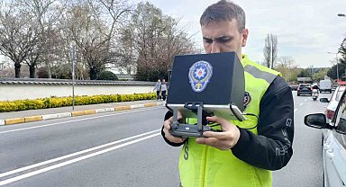 Sarıyer'de dron destekli trafik denetimi gerçekleştirildi