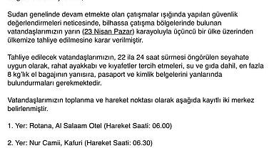 Sudan'daki Türk vatandaşları tahliye ediliyor