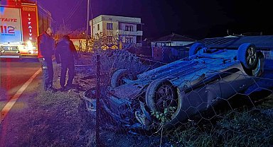 Susurluk'ta takla atan otomobilin sürücüsü yaralandı