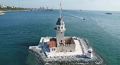 11 Mayıs'ta ziyarete açılacak olan Kız Kulesi dron ile havadan görüntülendi