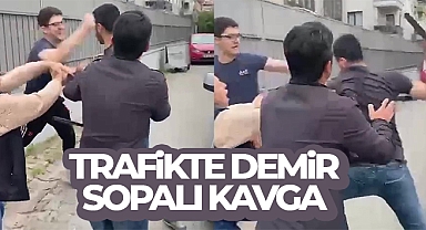 Ataşehir'de trafikte demir sopalı kavga kamerada