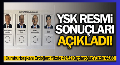 Birinci tur kesin sonuçları Resmi Gazete'de yayımlandı