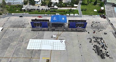 Büyük İstanbul Mitingi için son hazırlıklar havadan görüntülendi