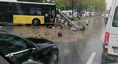 Sarıyer'de İETT otobüsü kaza yaptı: Faciadan dönüldü