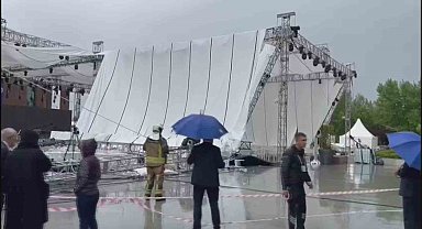 TOBB'da platform şiddetli yağmur sebebiyle çöktü