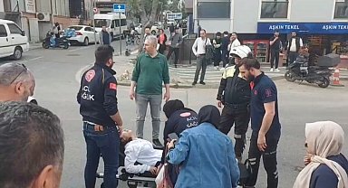 Ümraniye'de otomobilin yayaya çarptığı anlar kamerada