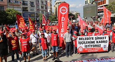 Belediye şirket işçileri kadro istiyor