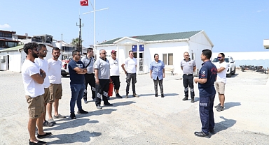  Burhaniye Marinada Yangın Tatbikatı   