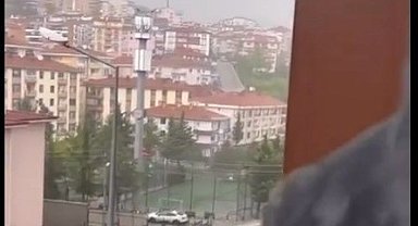 Çöp konteyneri akarsuya dönen yolda metrelerce sürüklendi