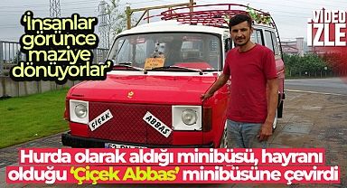Hurda olarak aldığı minibüsü, hayranı olduğu 'Çiçek Abbas' minibüsüne çevirdi