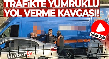 İstanbul'da trafikte yumruklu yol verme kavgası kameraya yansıdı