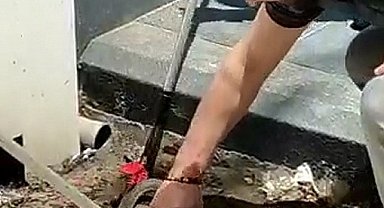 İstasyondaki yılanı iş adamı böyle yakaladı