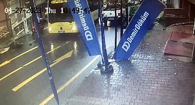 Kağıthane'de forklift kazası kamerada