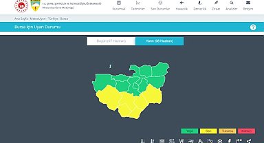Meteorolojiden Bursa'da 6 ilçe için son dakika uyarısı