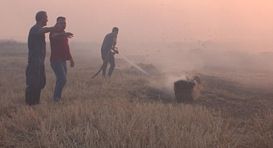 Balıkesir'de Karganın Neden Olduğu Anız Yangını Korkuttu 