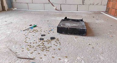 Çalınan yazar kasa inşaatta parçalanmış halde bulundu