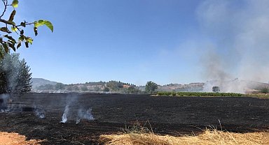 Anızda başlayan yangın ekili arazilere sıçradı