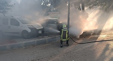 Denizli'de Araç Ve İş Yeri Yangını Korkuttu