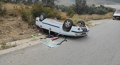 Fren tutmayınca el frenini çekti, takla attı