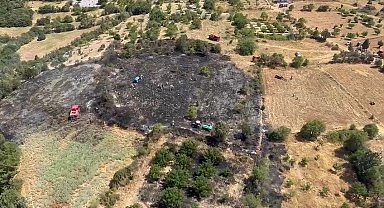 Örtü yangını ormana sıçramadan söndürüldü