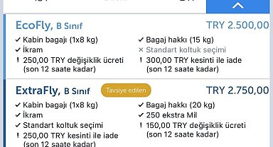Uçak biletlerinde tavan fiyat 2 bin 500 TL oldu