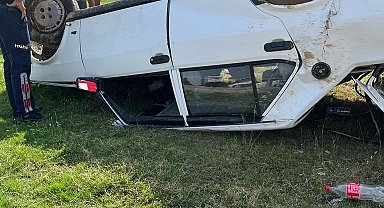 Yoldan çıkan otomobil devrildi: 1 yaralı