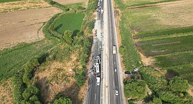 Denizli'de 6 kişinin öldüğü kaza havadan görüntülendi