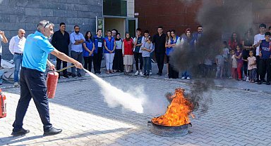 Diyarbakır itfaiyesinden yangın tatbikatı