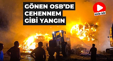 OSB'de Çıkan Yangında Alevler Geceyi Aydınlattı 