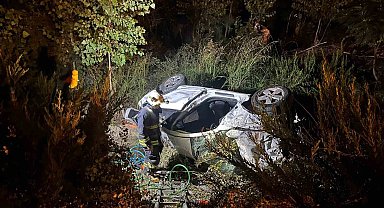 Şarampole uçan otomobildeki 2 kişi hayatını kaybetti