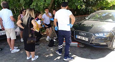 Ticari taksiye çarpan scooter sürücüsü yaralandı