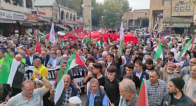 Şanlıurfa'da binlerce kişi Filistin için yürüdü