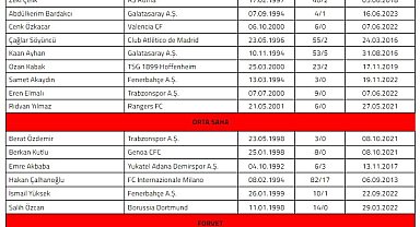 A Milli Futbol Takımı'nın Almanya ve Galler maçları kadrosu belli oldu