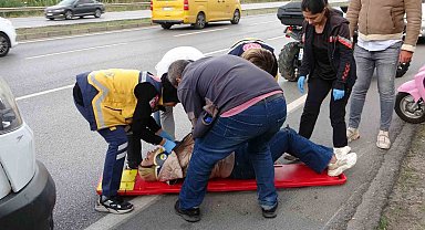 Aracın aynasına çarpan motosiklet 20 metre sürüklendi: 1 yaralı