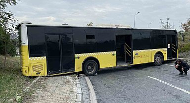 Başakşehir'de kontrolden çıkan İETT otobüsü kaza yaptı