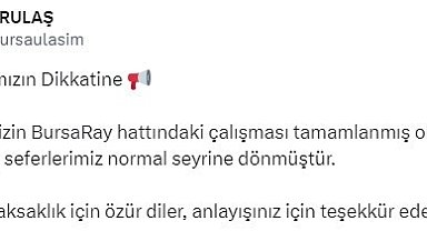 Bursa'da metro seferleri normale döndü