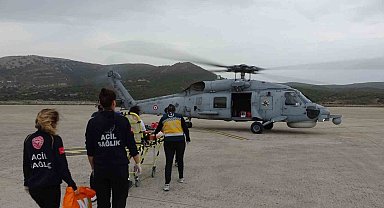 Kalp krizi geçiren vatandaş, askeri helikopter ile hastaneye ulaştırıldı