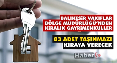 Balıkesir Vakıflar Bölge Müdürlüğü’nden Kiralık Gayrimenkuller